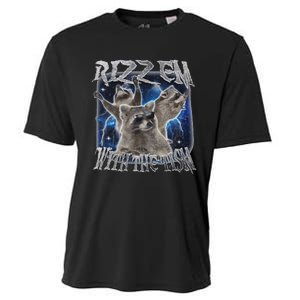 Autistic Racoon Autism Meme Funny Rizz Em With The Tism Cooling Performance Crew T-Shirt