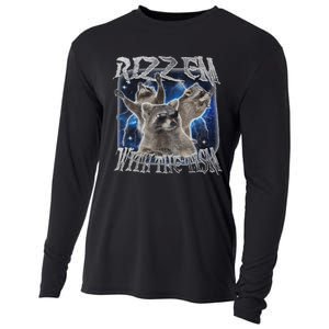 Autistic Racoon Autism Meme Funny Rizz Em With The Tism Cooling Performance Long Sleeve Crew