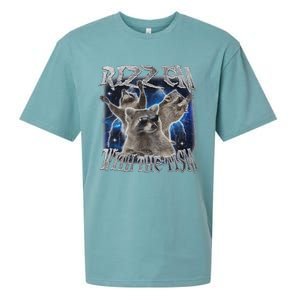 Autistic Racoon Autism Meme Funny Rizz Em With The Tism Sueded Cloud Jersey T-Shirt