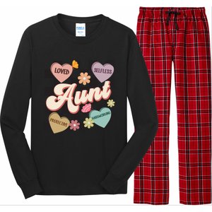 Aunt Retro Aunt Life Groovy Mothers Day Heart Affirmation Gift Long Sleeve Pajama Set