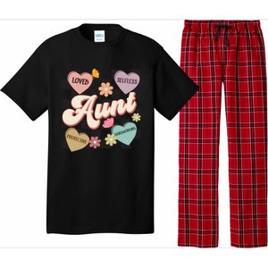 Aunt Retro Aunt Life Groovy Mothers Day Heart Affirmation Gift Pajama Set