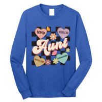 Aunt Retro Aunt Life Groovy Mothers Day Heart Affirmation Gift Long Sleeve Shirt