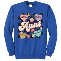 Aunt Retro Aunt Life Groovy Mothers Day Heart Affirmation Gift Sweatshirt