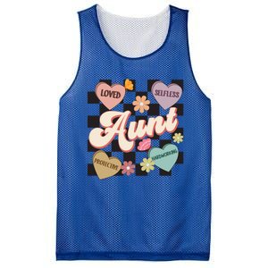 Aunt Retro Aunt Life Groovy Mothers Day Heart Affirmation Gift Mesh Reversible Basketball Jersey Tank