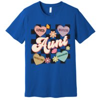 Aunt Retro Aunt Life Groovy Mothers Day Heart Affirmation Gift Premium T-Shirt