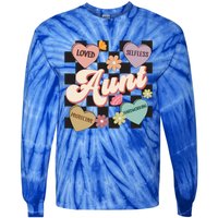 Aunt Retro Aunt Life Groovy Mothers Day Heart Affirmation Gift Tie-Dye Long Sleeve Shirt