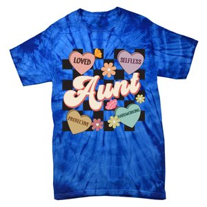 Aunt Retro Aunt Life Groovy Mothers Day Heart Affirmation Gift Tie-Dye T-Shirt