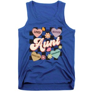 Aunt Retro Aunt Life Groovy Mothers Day Heart Affirmation Gift Tank Top