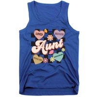 Aunt Retro Aunt Life Groovy Mothers Day Heart Affirmation Gift Tank Top