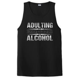 Adulting Requires Alcohol Funny Adulting PosiCharge Competitor Tank