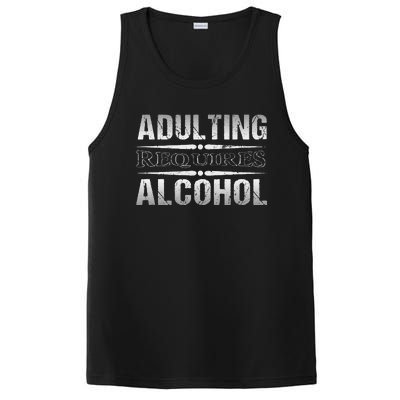 Adulting Requires Alcohol Funny Adulting PosiCharge Competitor Tank