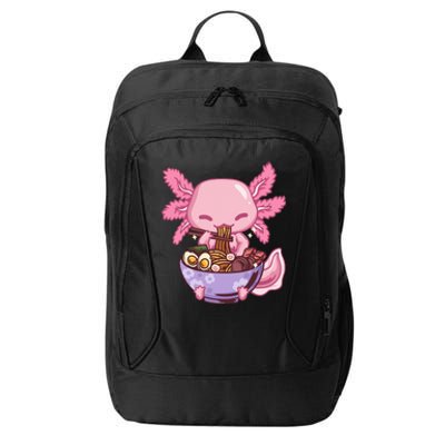 Axolotl Ramen Anime Kawaii Eating City Backpack