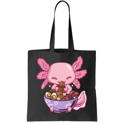 Axolotl Ramen Anime Kawaii Eating Tote Bag