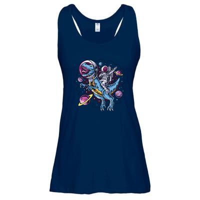 Astronaut Riding A Dinosaur In Space Ladies Essential Flowy Tank