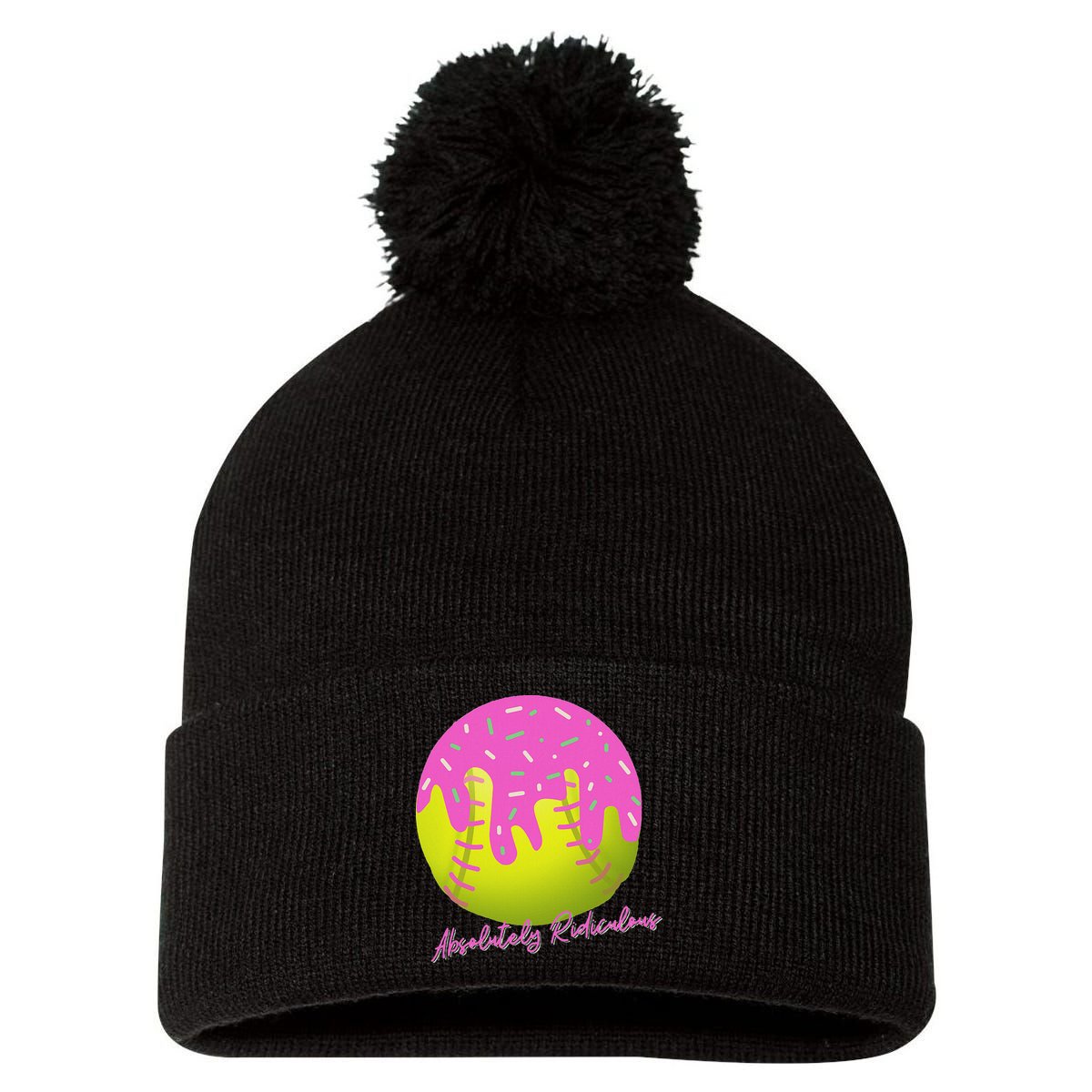 Absolutely Ridiculous Pom Pom 12in Knit Beanie