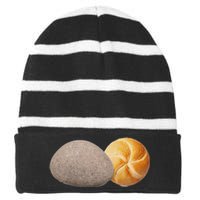 A Rock And A Roll ItS A Rock And A Roll Pictogram Striped Beanie with Solid Band