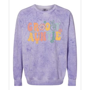 Auntie Retro Aunt Matching Family Colorblast Crewneck Sweatshirt