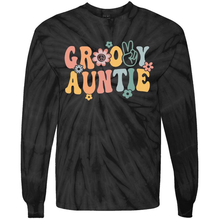 Auntie Retro Aunt Matching Family Tie-Dye Long Sleeve Shirt