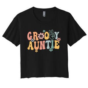 Auntie Retro Aunt Matching Family Women's Crop Top Tee