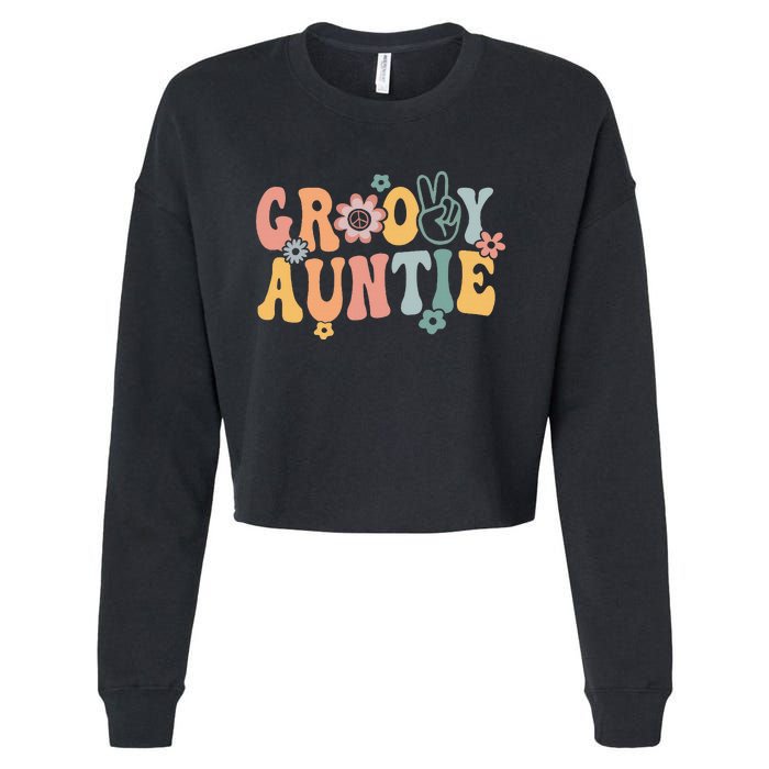 Auntie Retro Aunt Matching Family Cropped Pullover Crew