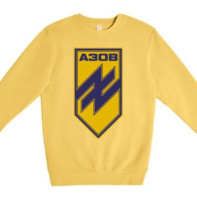 Azov Regiment A30B Azov Battalion Ukraine Premium Crewneck Sweatshirt