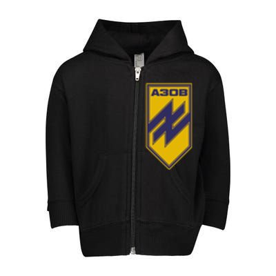 Azov Regiment A30B Azov Battalion Ukraine Toddler Zip Fleece Hoodie