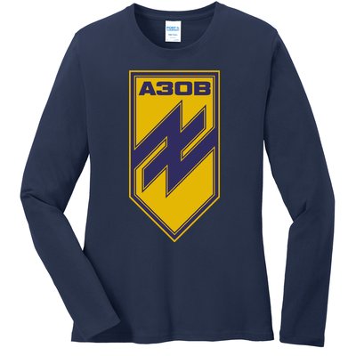 Azov Regiment A30B Azov Battalion Ukraine Ladies Long Sleeve Shirt