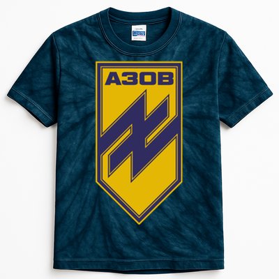 Azov Regiment A30B Azov Battalion Ukraine Kids Tie-Dye T-Shirt