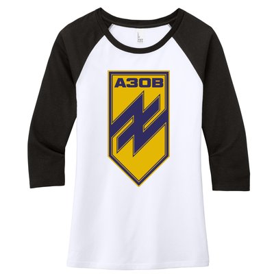 Azov Regiment A30B Azov Battalion Ukraine Women's Tri-Blend 3/4-Sleeve Raglan Shirt