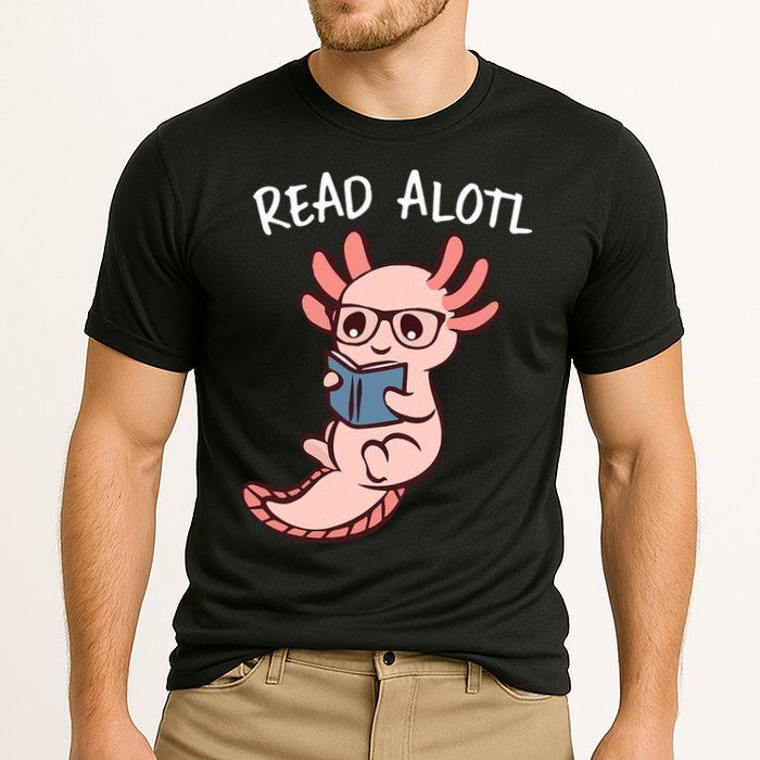 Axolotl Reading A Book, Read Alotl Books Funny Axolotl Book Cooling Performance Crew T-Shirt