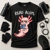 Axolotl Reading A Book, Read Alotl Books Funny Axolotl Book Cooling Performance Crew T-Shirt