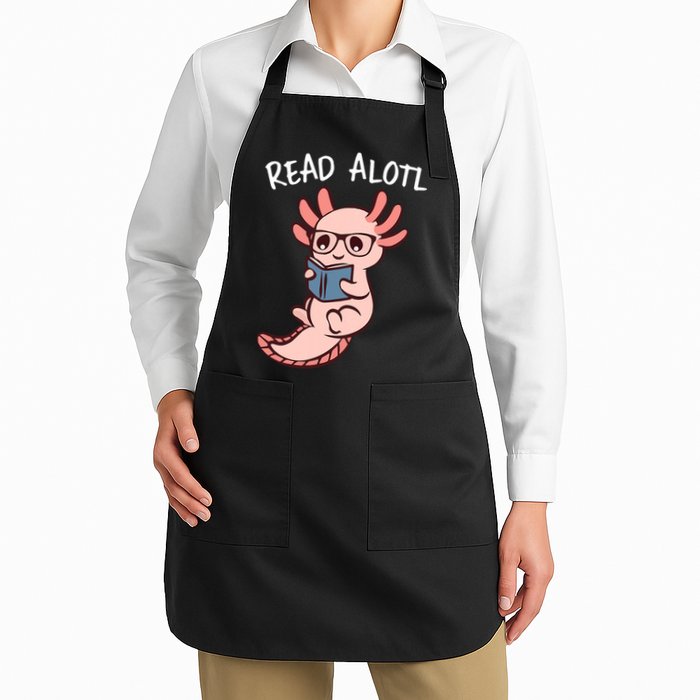 Axolotl Reading A Book, Read Alotl Books Funny Axolotl Book Apron