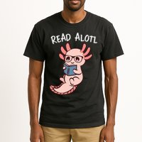Axolotl Reading A Book, Read Alotl Books Funny Axolotl Book Tall T-Shirt