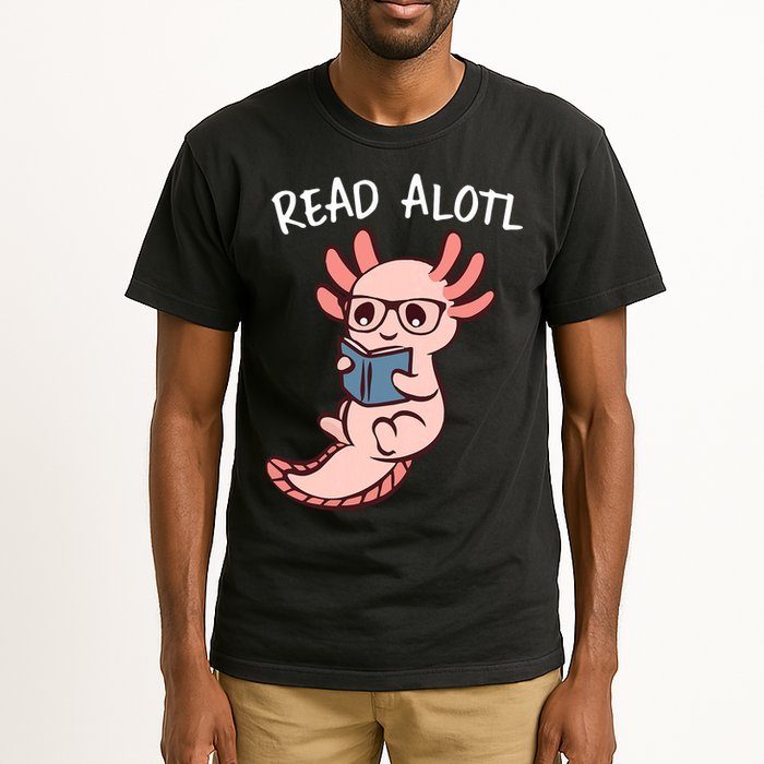 Axolotl Reading A Book, Read Alotl Books Funny Axolotl Book Tall T-Shirt