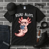 Axolotl Reading A Book, Read Alotl Books Funny Axolotl Book Tall T-Shirt