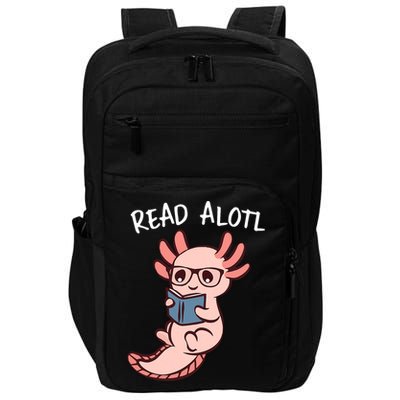Axolotl Reading A Book, Read Alotl Books Funny Axolotl Book Impact Tech Backpack