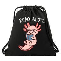 Axolotl Reading A Book, Read Alotl Books Funny Axolotl Book Drawstring Bag