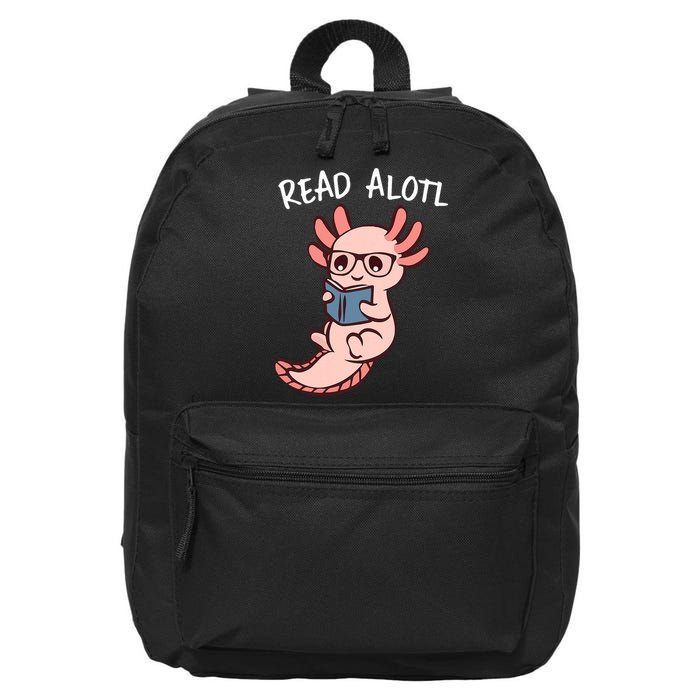 Axolotl Reading A Book, Read Alotl Books Funny Axolotl Book 16 in Basic Backpack