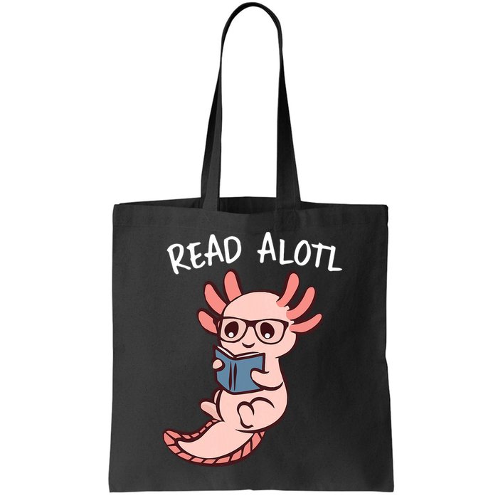Axolotl Reading A Book, Read Alotl Books Funny Axolotl Book Bag