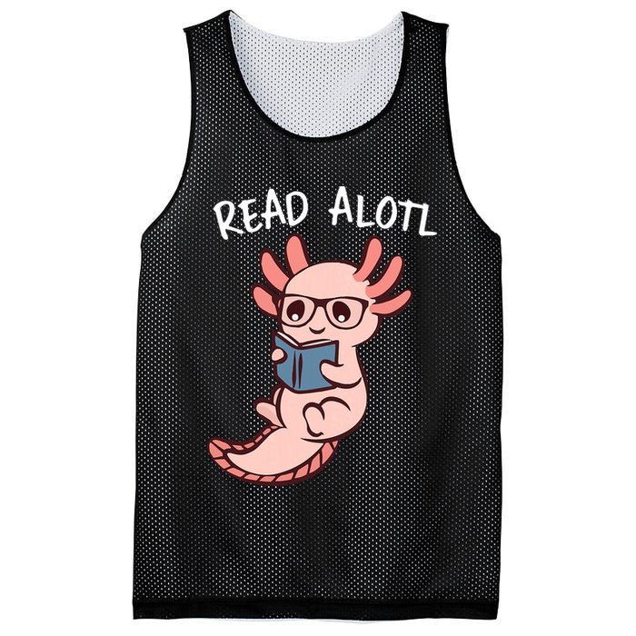 Axolotl Reading A Book, Read Alotl Books Funny Axolotl Book Mesh Reversible Basketball Jersey Tank