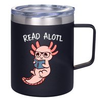 Axolotl Reading A Book, Read Alotl Books Funny Axolotl Book 12oz Stainless Steel Coffee Mug