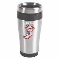 Axolotl Reading A Book, Read Alotl Books Funny Axolotl Book 16oz Travel Tumbler
