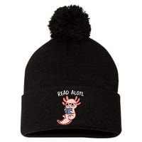 Axolotl Reading A Book, Read Alotl Books Funny Axolotl Book Pom Pom 12in Knit Beanie