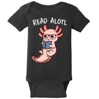 Axolotl Reading A Book, Read Alotl Books Funny Axolotl Book Baby Bodysuit