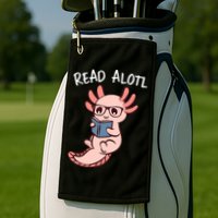 Axolotl Reading A Book, Read Alotl Books Funny Axolotl Book Golf Towel
