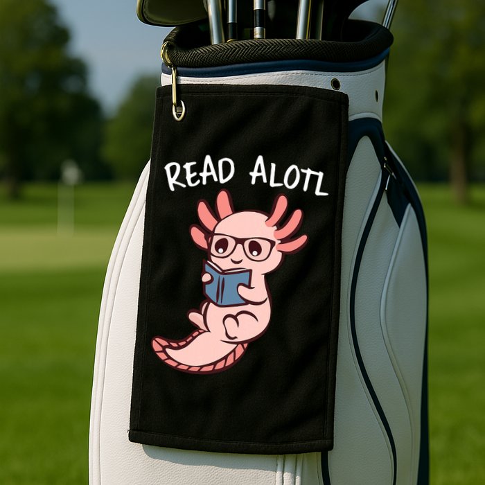 Axolotl Reading A Book, Read Alotl Books Funny Axolotl Book Golf Towel