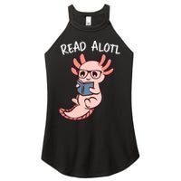 Axolotl Reading A Book, Read Alotl Books Funny Axolotl Book Women's Perfect Tri Rocker Tank