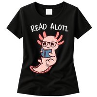 Axolotl Reading A Book, Read Alotl Books Funny Axolotl Book Womens T-Shirt