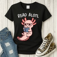 Axolotl Reading A Book, Read Alotl Books Funny Axolotl Book Womens T-Shirt