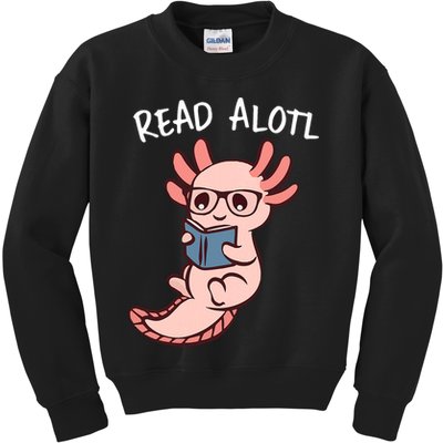 Axolotl Reading A Book, Read Alotl Books Funny Axolotl Book Kids Sweatshirt